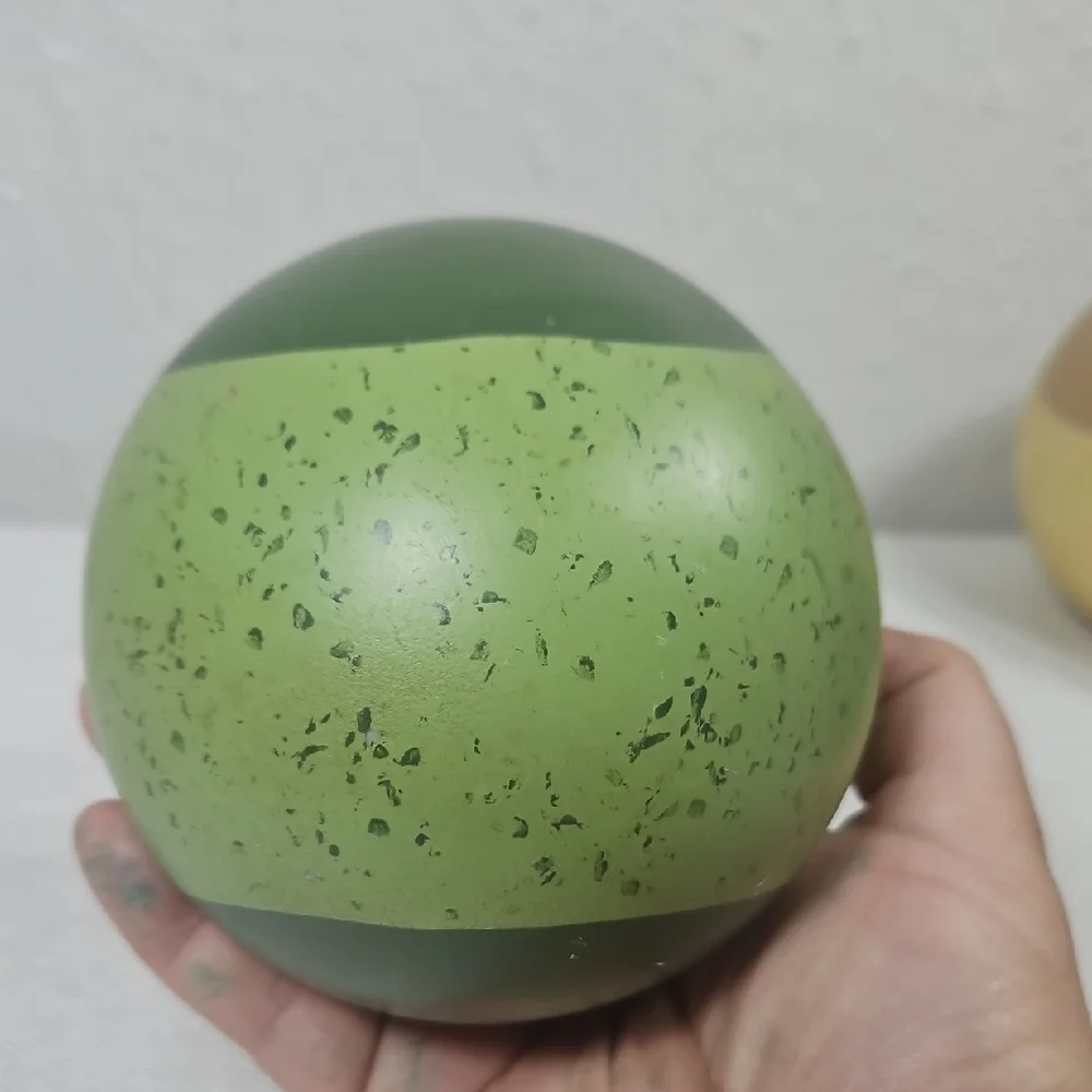 Family Faith Home Decorative 3 Spheres Set - Green, Brown, Tan